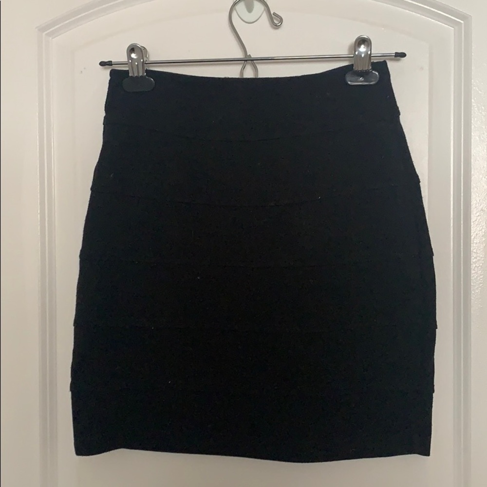 Black Bandage Layered Pencil Skirt